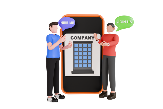Online Job Interview  3D Icon