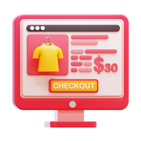 Online-Checkout  3D Icon