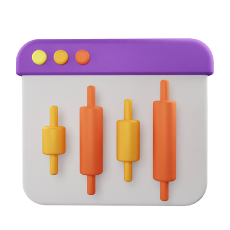 Online-Kerzendiagramm  3D Icon