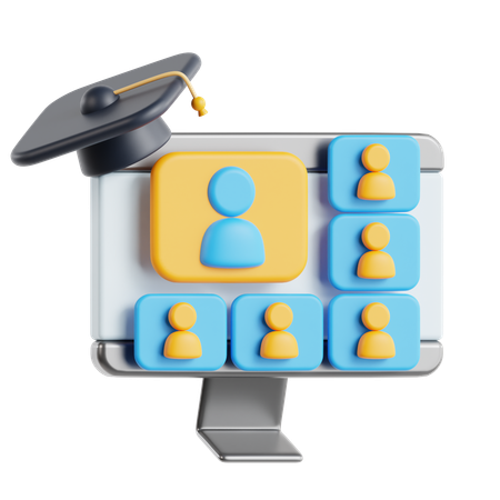 Online-Klassenzimmer  3D Icon