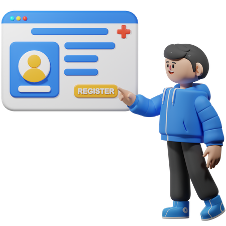 Online-Klinik-Anmeldung  3D Icon