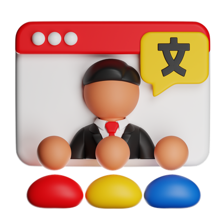 Online Language Class  3D Icon