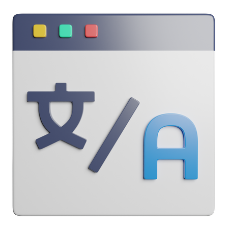 Online Language Translation  3D Icon