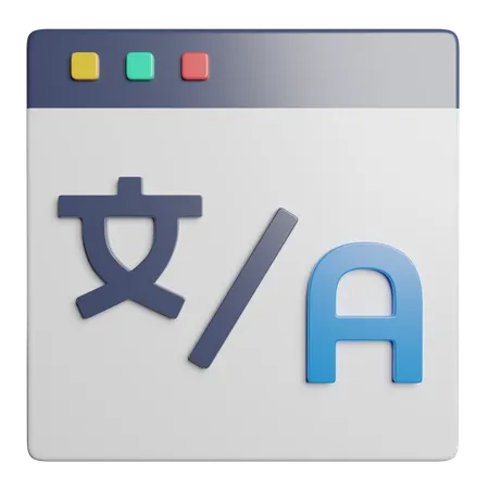 Online Language Translation  3D Icon