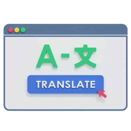 Online Language Translation  3D Icon