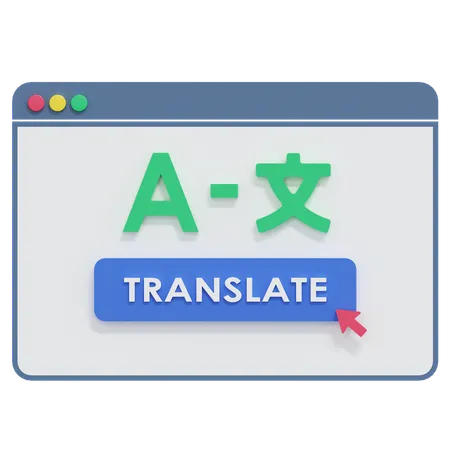 Online Language Translation  3D Icon