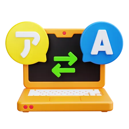 オンライン言語翻訳  3D Icon