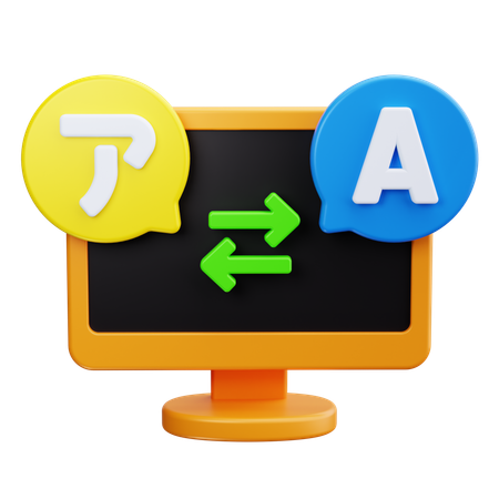 Online Language Translator  3D Icon