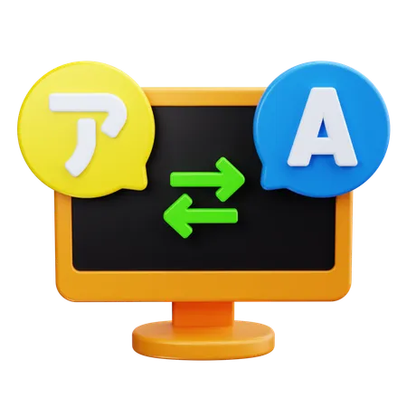 Online Language Translator  3D Icon