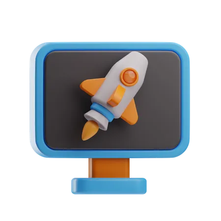 Online Launch  3D Icon