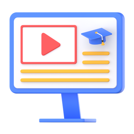 Online Learning  3D Icon