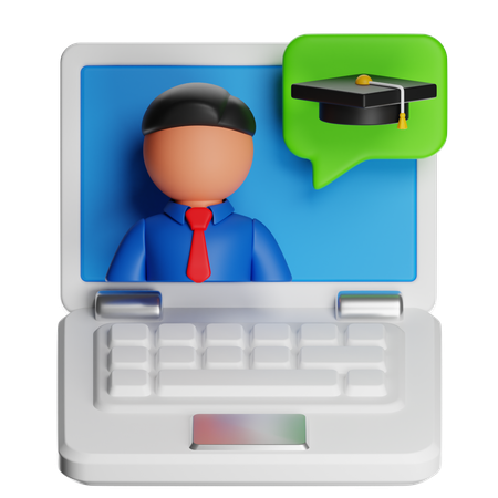 Online Learning  3D Icon