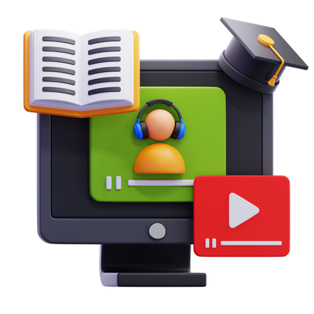 Online Learning  3D Icon