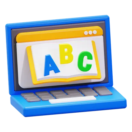 Online Learning  3D Icon