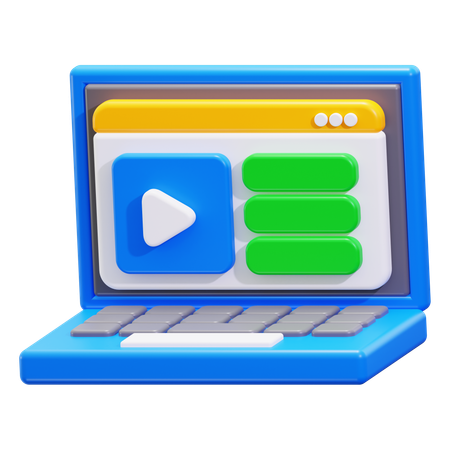 Online Learning  3D Icon
