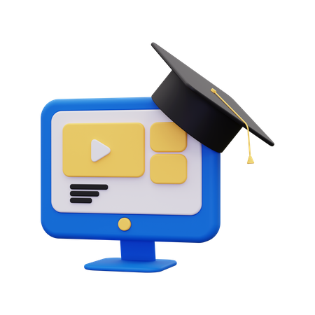 Online Learning  3D Icon