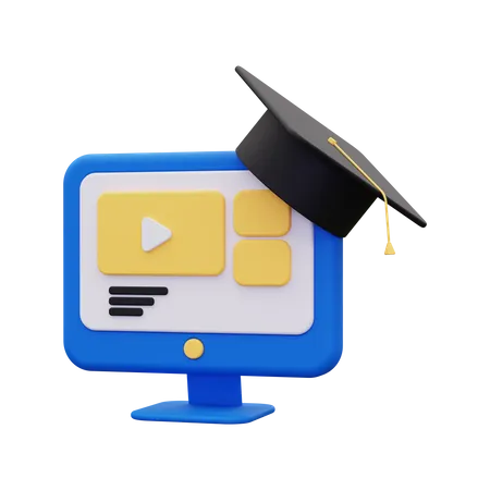 Online Learning  3D Icon