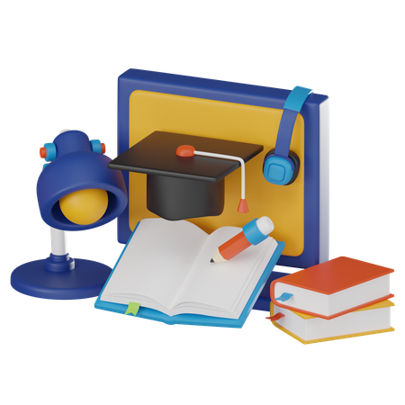 Online Learning  3D Icon