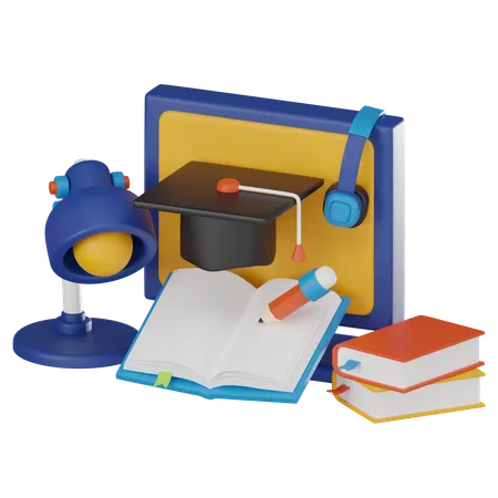 Online Learning  3D Icon