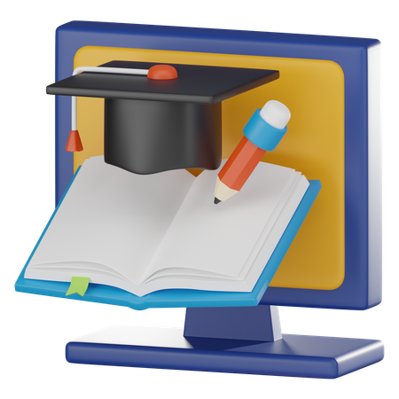 Online Learning  3D Icon