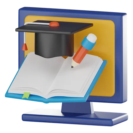 Online Learning  3D Icon