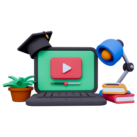 Online Learning  3D Icon