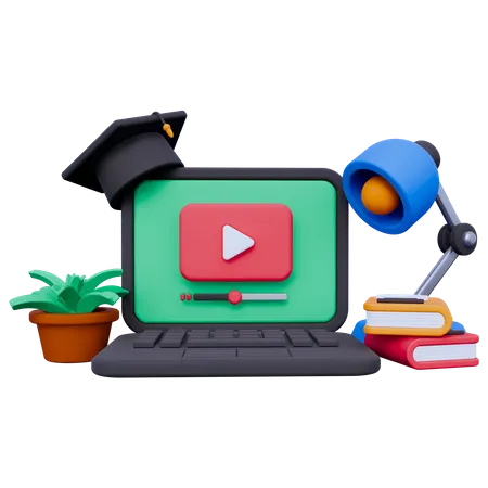 Online Learning  3D Icon