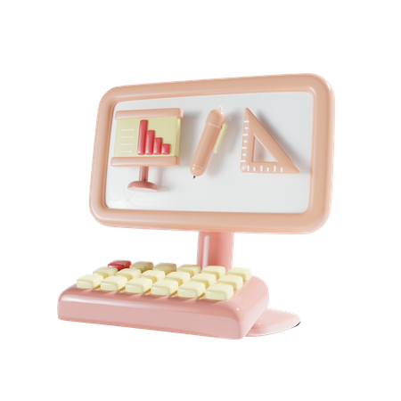 Online Learning  3D Icon