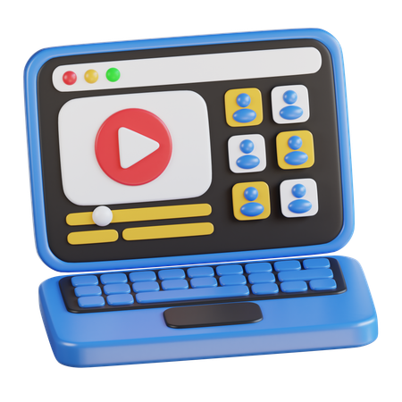 Online Learning  3D Icon