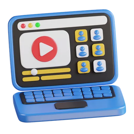 Online Learning  3D Icon