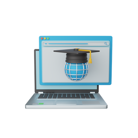 Online Learning  3D Icon