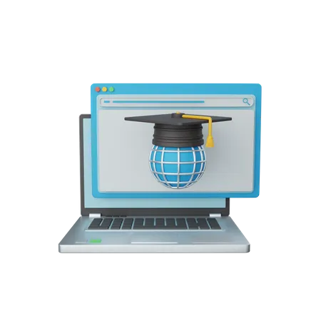 Online Learning  3D Icon