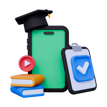 Online Learning  3D Icon