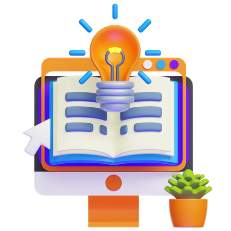 Online Learning  3D Icon