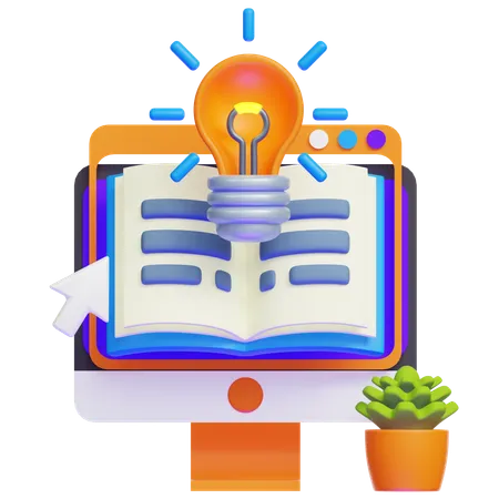 Online Learning  3D Icon