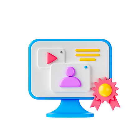 Online Learning  3D Icon