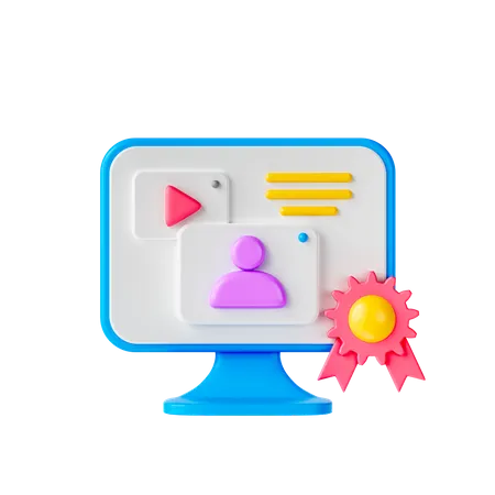 Online Learning  3D Icon