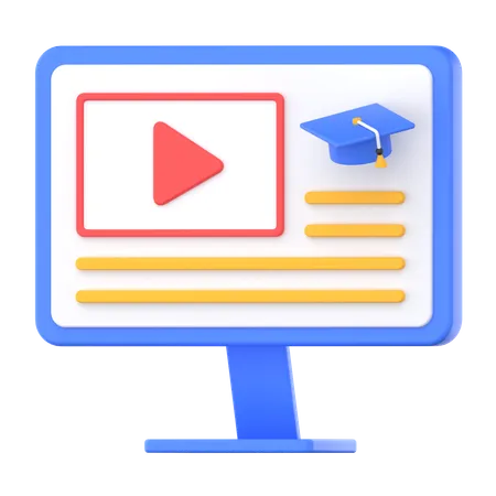 Online Learning  3D Icon