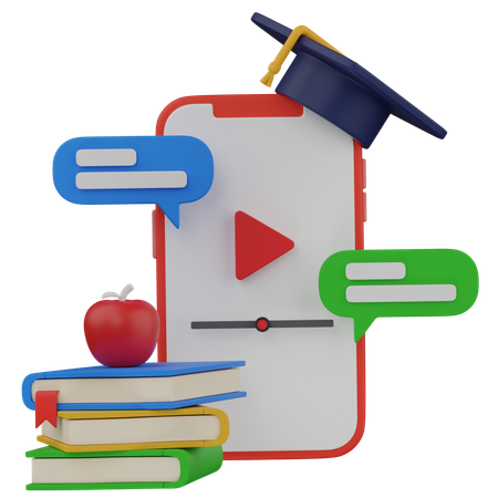 Online Learning  3D Icon