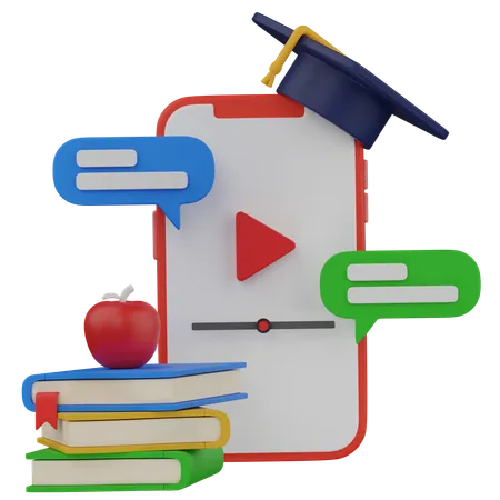 Online Learning  3D Icon