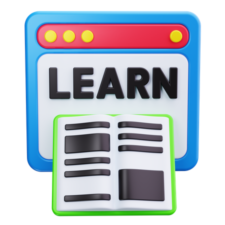 Online Learning  3D Icon