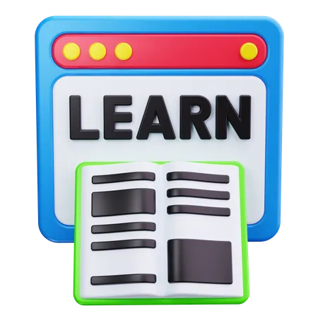 Online Learning  3D Icon