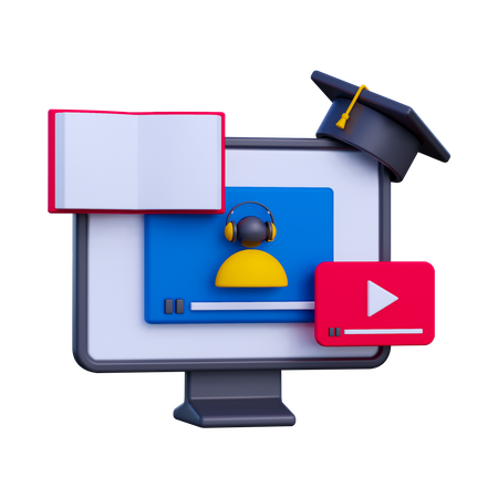 Online Learning  3D Icon