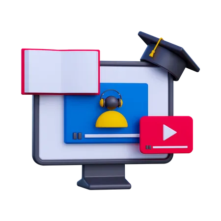 Online Learning  3D Icon