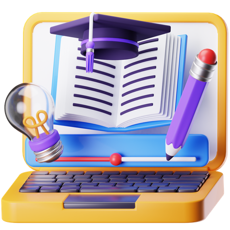 Online Learning  3D Icon