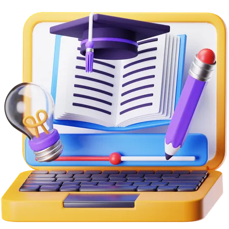 Online Learning  3D Icon