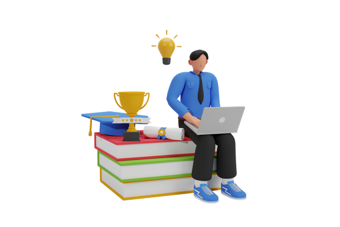 Online learning  3D Icon