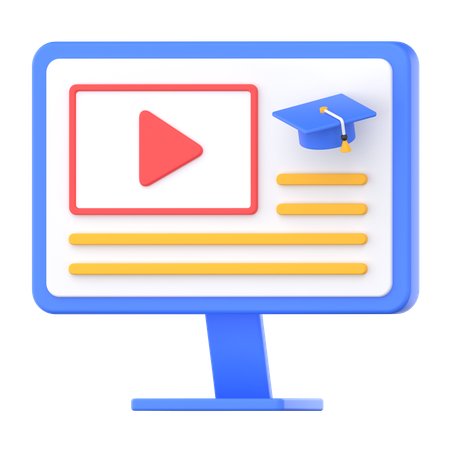 Online Learning  3D Icon