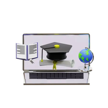 Online Learning  3D Illustration