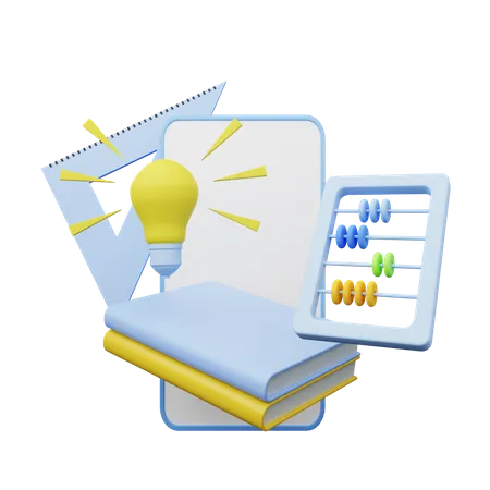 Online learning  3D Illustration